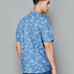 Melange By Lifestyle Blue Cotton Regular Fit Printed Shirt image 2