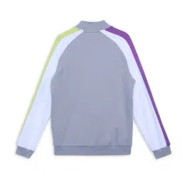 Puma Kids TROLLS T7 Fog Grey Cotton Logo Full Sleeves Jacket image 2