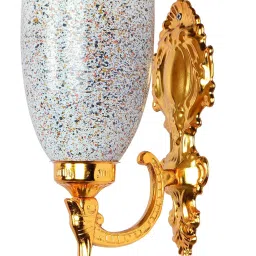 FOS LIGHTING Gold Traditional Wall Sconce with Multicolor Speckled Glass Shade image 2