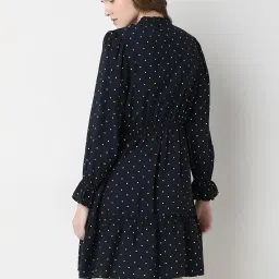 Vero Moda Navy Printed Fit & Flare Dress image 2