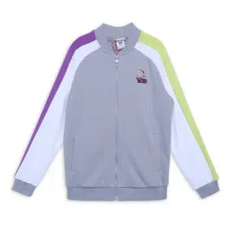 Puma Kids TROLLS T7 Fog Grey Cotton Logo Full Sleeves Jacket-image-60