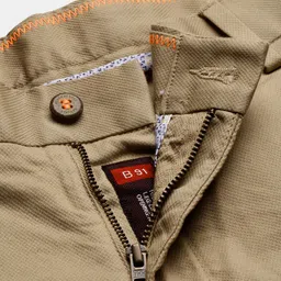 Blackberrys Men Khaki Narrow Regular Fit Self Design Regular Trousers image 2