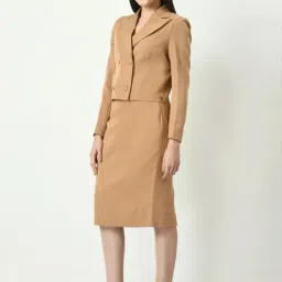 Exude Beige Plain Skirt image 3