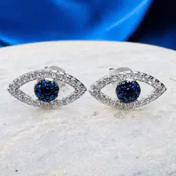 Arte Jewels 925 Sterling Silver Evil Eye Studs Stone Earring For Women & Girls-picture-32