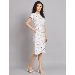Powersutra White Print Short sleeve Midi Dress image 4