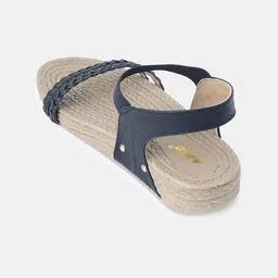 AIWIE Women Woven Design Open Toe Flats With Braided Straps and Comfortable Sole image 2