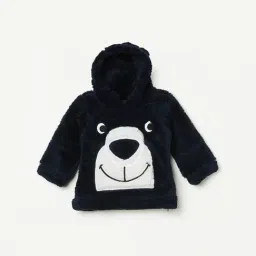 Juniors By Lifestyle Navy Regular Fit Textured Hoodie-picture-38