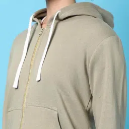 Campus Sutra Dusty Green Cotton Sweatshirt image 5