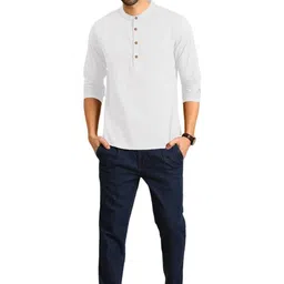 BHUVIKOO Men White Kurtas image 3