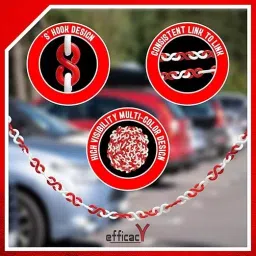 EFFICACY 10 m Length 8 mm Thickness S-Hook Shape PVC Red & White Safety Chain, WI-8MM-S/CHAIN-10 MTR-1 image 3