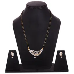 Sitashi Gold-Plated Alloy American Diamond Necklace & Earrings image 2