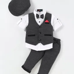 Robo Fry Boy Cotton Mixes or Cotton Poly Full Sleeves Party Suits BLACK 3XL-picture-20