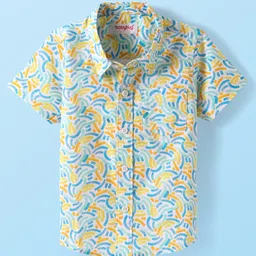 Babyhug Cotton Woven Half Sleeves Printed Shirt - Multicolour-picture-15