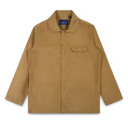 INFINITY Corduroy Cotton Woven Full Sleeves Solid Jacket - Khaki-picture-17