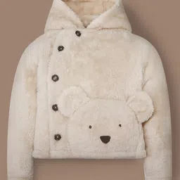 Cherry Crumble By Nitt Hyman Knit Full Sleeves Bear Applique Detailed Unisex Winter Sweatshirt - Cream-picture-24