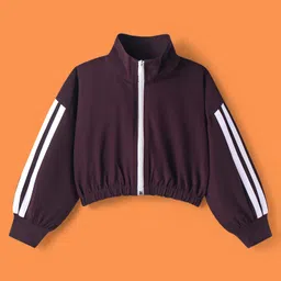 Ollington St. Full Sleeves Winter Wear Co-Ord Set ofFront Zipper Jacket & Joggers with Cargo Pockets - Wine image 3