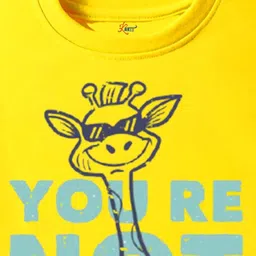 KAVEE Pure Cotton Half Sleeves You Re Not On My Level Text Printed Tee - Yellow image 4