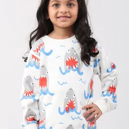 Anthrilo Girls Graphic Printed Fleece Pullover Sweatshirt-picture-22