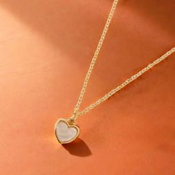 Accessorize Gold-Plated Moonstone Studded Heart Shaped Pendant with Chain-picture-27