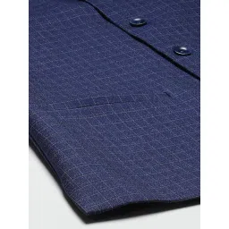 ESSAS Club Blue Slim Fit Checks Nehru Jacket image 5