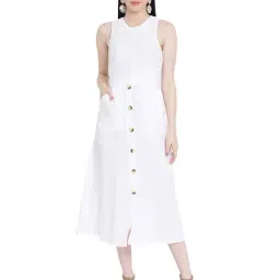 Oxolloxo White Classic Cotton Dress-picture-34