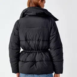 Cover Story Black Regular Fit Puffer Jacket image 2