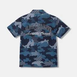 Blue Giraffe Kids Blue Cotton Shirt image 2