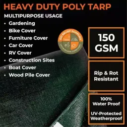 DDRS HDPE Tarpaulin ‎(Tripal) ‎Green 150 GSM & 3.66 x 2.74 m (‎12 x 9 ft) Size, DDRSHDPE150-12X9 image 5