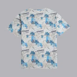 Cavio Kids Sky Blue & Cream Printed T-Shirt image 2