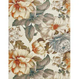OBSESSIONS Cream & Blue Floral Machine Made Carpet - Large (290 cm x 200 cm) image 2