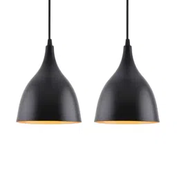 Homesake Spinning Black Metal Pendant Light - Set of 2 (Bulb not included)-picture-22