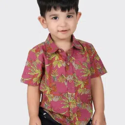 Fabindia Boys Purple & Yellow Cotton Printed Shirt-image-44