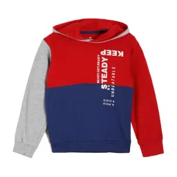 Under Fourteen Only Kids Red & Blue Color Block Full Sleeves Sweatshirt-picture-34
