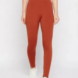 Clovia Brown Slim Fit Mid Rise Tights-image-59