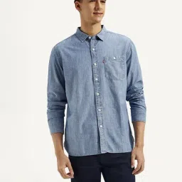 Levi's Blue Cotton Slim Fit Shirt-picture-34