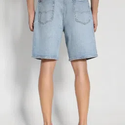 american eagle outfitters American Eagle Blue Cotton Regular Fit Denim Shorts image 2