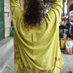 quirkybae Quirky Bae Lime Green Cotton Printed Shirt image 2