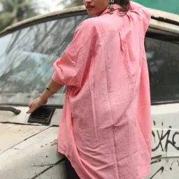 Quirky Bae Pink Cotton Printed Shirt image 2