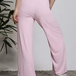 Sera Light Pink Regular Fit High rise Palazzos image 2