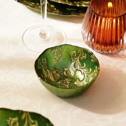 Pure Home and Living Green Glass Baroque Small Bowls - Set of 2 image 2
