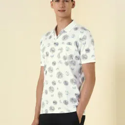 Allen Solly Yellow Cotton Regular Fit Printed Polo T-Shirt image 3