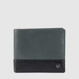 Allen Solly Men Green & Black Colourblocked Leather Two Fold Wallet-image-23
