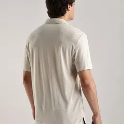 Calvin Klein Silver Birch Regular Fit Cotton Polo T-Shirt image 2