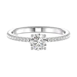 Emori 14k White Gold & Diamond Classic Solitaire Ring image 2