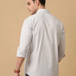 CAVALLO by Linen Club Grey Contemporary Fit Shirt image 2