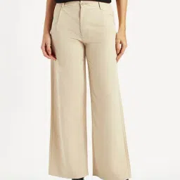 Levi's Women's High Rise Beige Wide Leg Trousers-picture-27