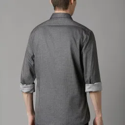 Louis Philippe Grey Cotton Slim Fit Printed Shirt image 2