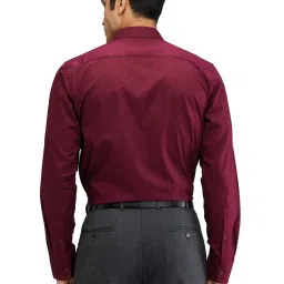 Park Avenue Maroon Slim Fit Self Pattern Shirt image 2