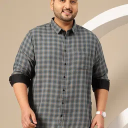 Sztori Plus Size Comfort Tartan Checked Pure Cotton Casual Shirt image 2