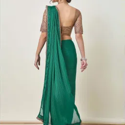 Soch Green Embellished Saree With Unstitched Blouse image 2